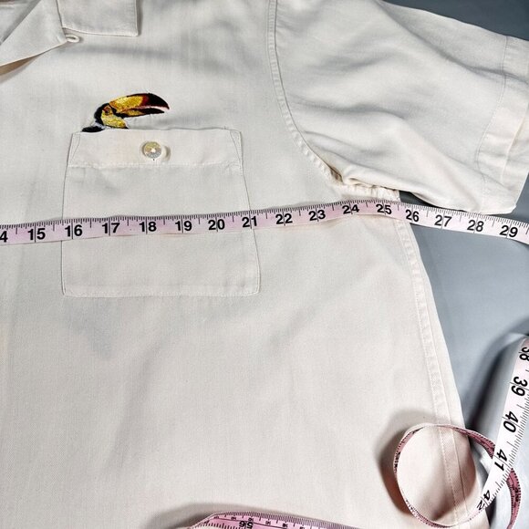 Luau Hawaiian Silk Button Up Shirt Mens Casual Tequila Floor Short Sleeve Top - Picture 4 of 16